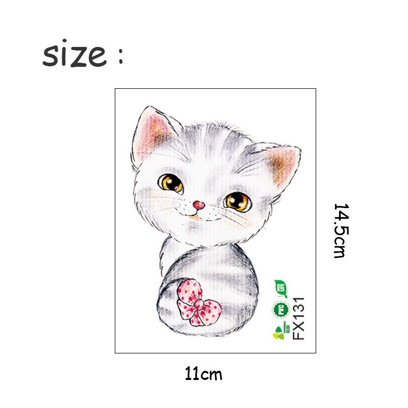 Autocollant Mural 3D Chaton Vert - Vincent Ava, Vinyle Pour Papier Peint Ou Mur