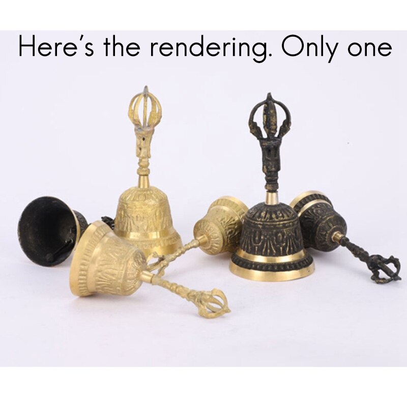 Handicrafts Large Carved Hand Bell Produces A Loud And Clear School Meditation Church Bronze Bell