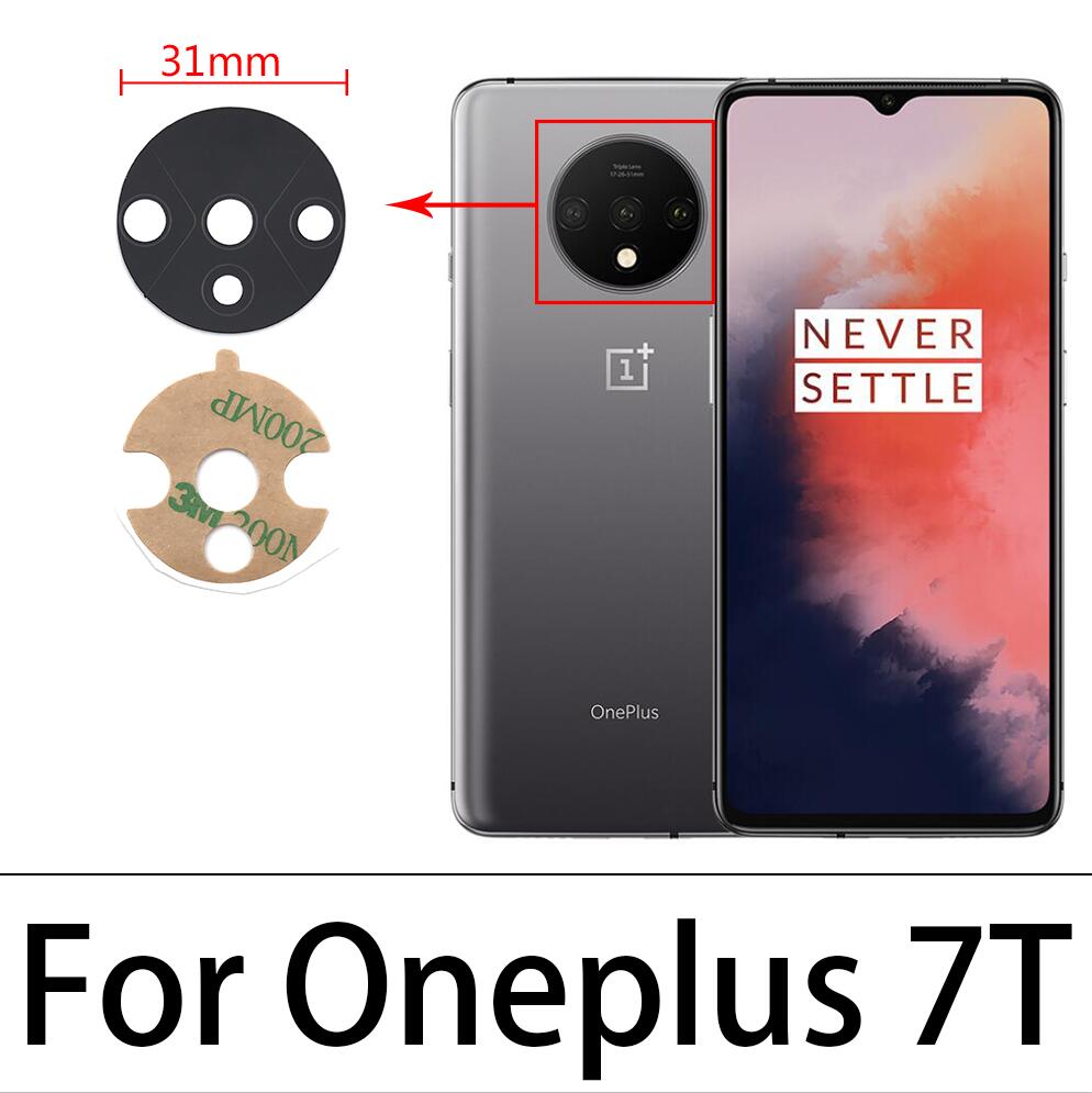 Glass Lens With Glue Sticker For Oneplus 5 5T 6 6T 7 7T 8 8T Pro Nord 9 Pro Nord 100 Camera Glass Lens With Repair Parts: For Oneplus 7T