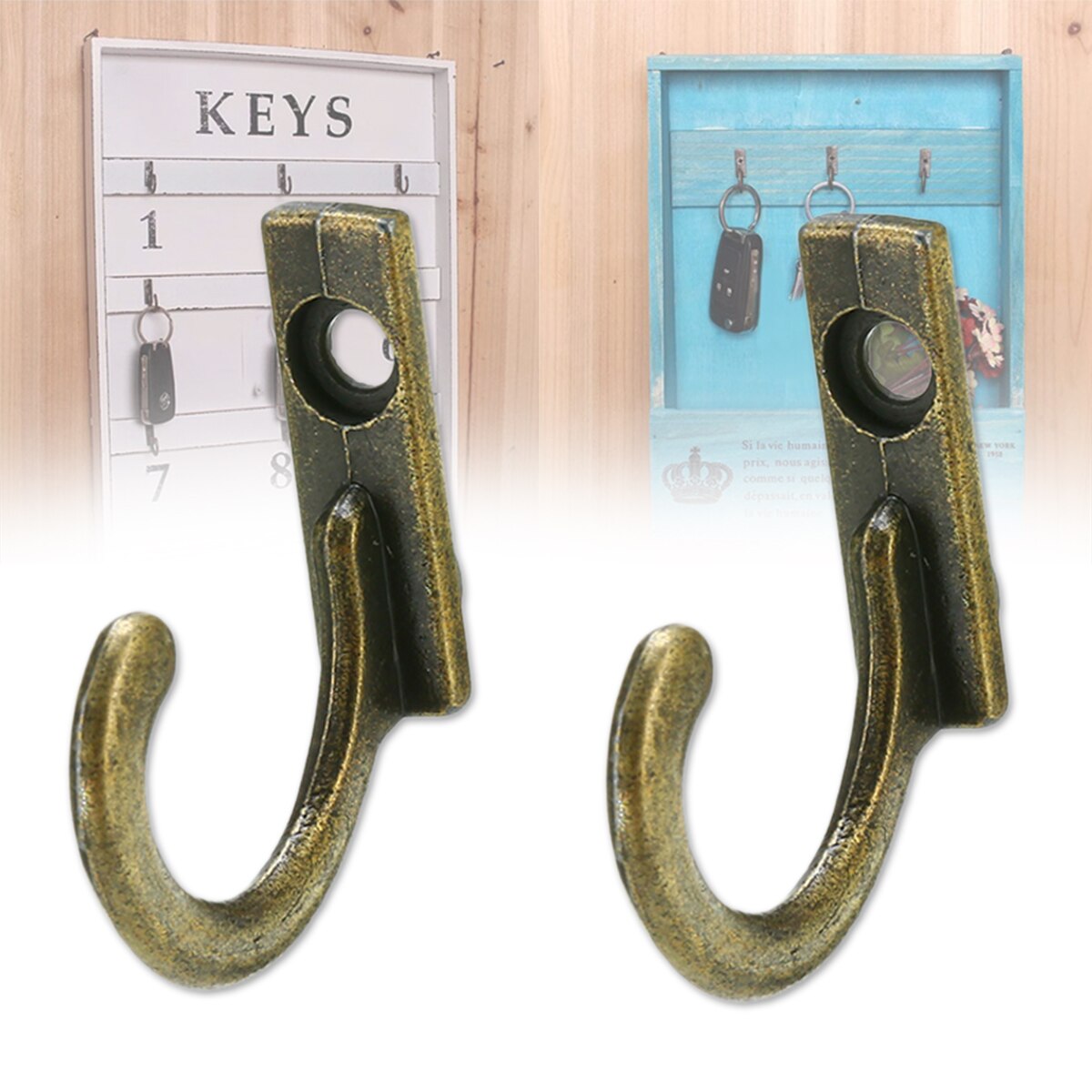 10 Pcs Antieke Kapstok Tas Hoed Vintage Wandmontage Haken Met Schroeven Sleutel Houder Badkamer Handdoek Opknoping Haken