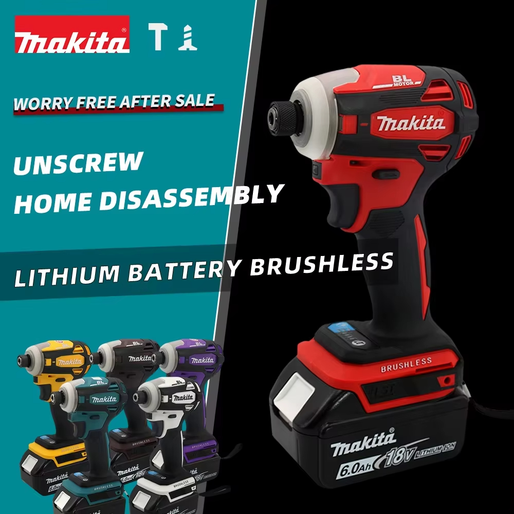 Makita DTD172 18 V Akku-Schlagschrauber, bürstenloser elektrischer Schlagbohrschrauber, wiederaufladbar, Elektrowerkzeuge für Holz/Ot/T-Modus