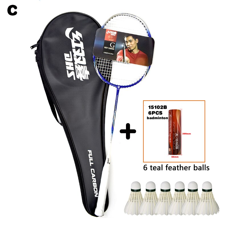 DHS Full Carbon One Badminton Racket To Send The Ball Offensive Type Badminton Racquet Durable Badminton Racket: C