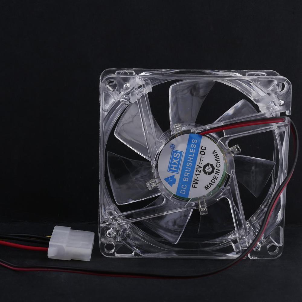 12V 0.20A 80 x 80 x 25 mm Computer fan 4 LED Silent PC Computer Case Cooler Cooling Fan Mod blue and colorful light