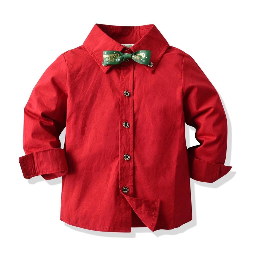 Ropa navideña de 2 piezas para niño, traje de primavera para niño, traje de lazo de cuadros para caballero, conjunto de de ceremonia de apertura para bebé