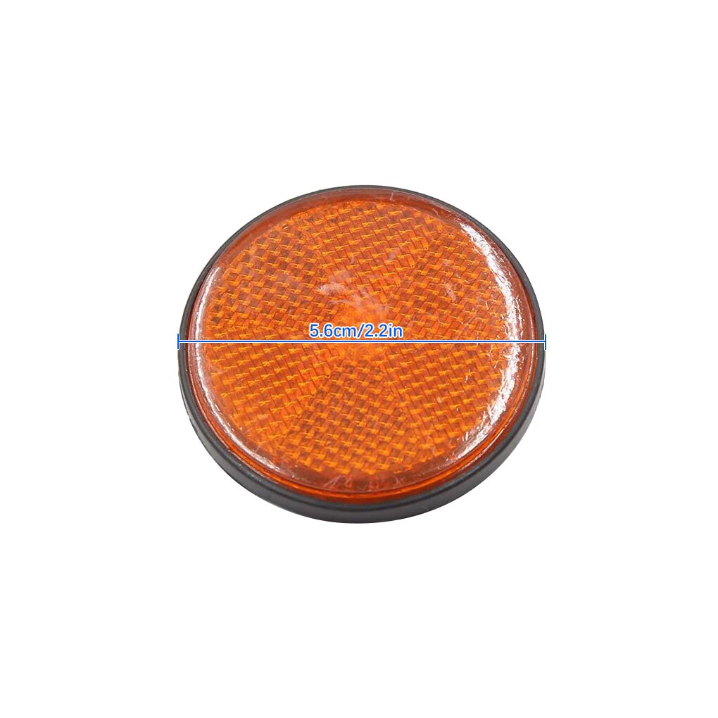 2 Pcs Round Motorcycle Reflector Universal 60mm Reflective Side Lights for Car Truck Trailer Orange
