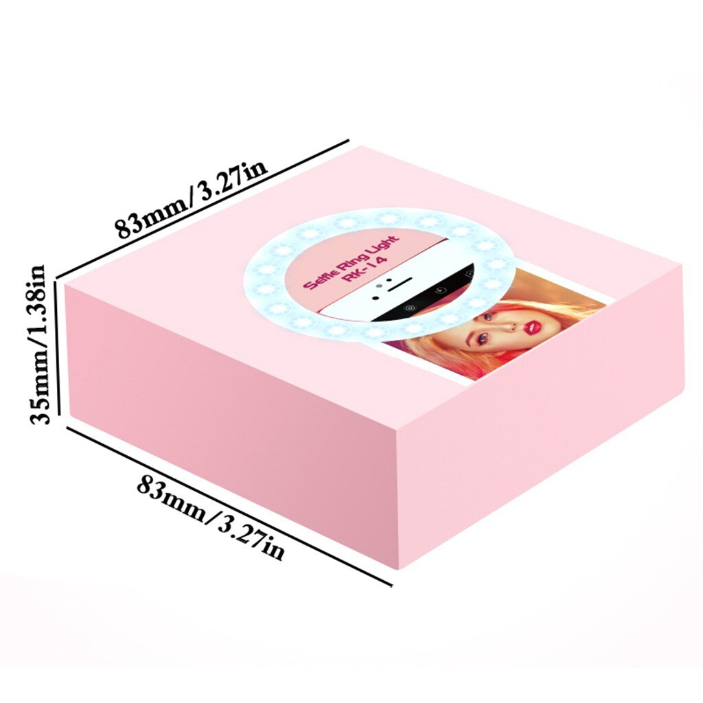 Portable Selfie Ring Light LED Ring Light Ring Stereo Fill Light 3-Level Brightness Light Phone Camera Support USB Charging