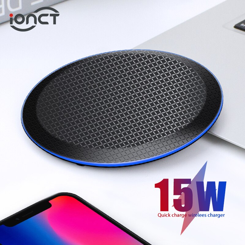 IONCT 15W szybka bezprzewodowa ładowarka Qi dla iPhone 11 zawodowiec X XR XS Max 8 USB bezprzewodowa ładowarka robić telefonu Samsung bezprzewodowa podkładka: Default Title