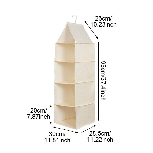 Bakingchef thuis hangende organizer kast garderobe kast kleding ondergoed opbergtas kledinglade organisatie accessoires: Beige 4 laags