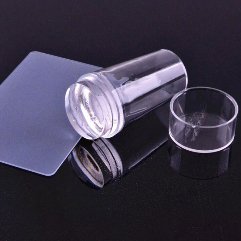 Professionele Nail Stempelen Template Transparant Clear Jelly Siliconen Nail Stamper + Schraper Platen Nail Art Gereedschap