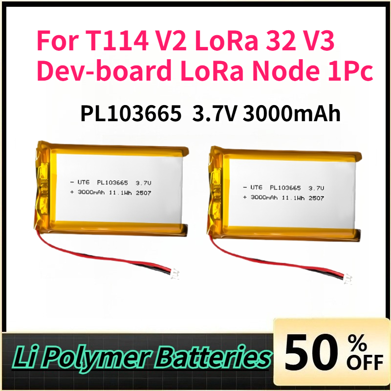 3.7v 3000 mah  pl103665 lora-akkus, Lithium-Polymer-akkus für  t114 v2 lora 32 v3 entwicklungsboards, Lithium-batterie