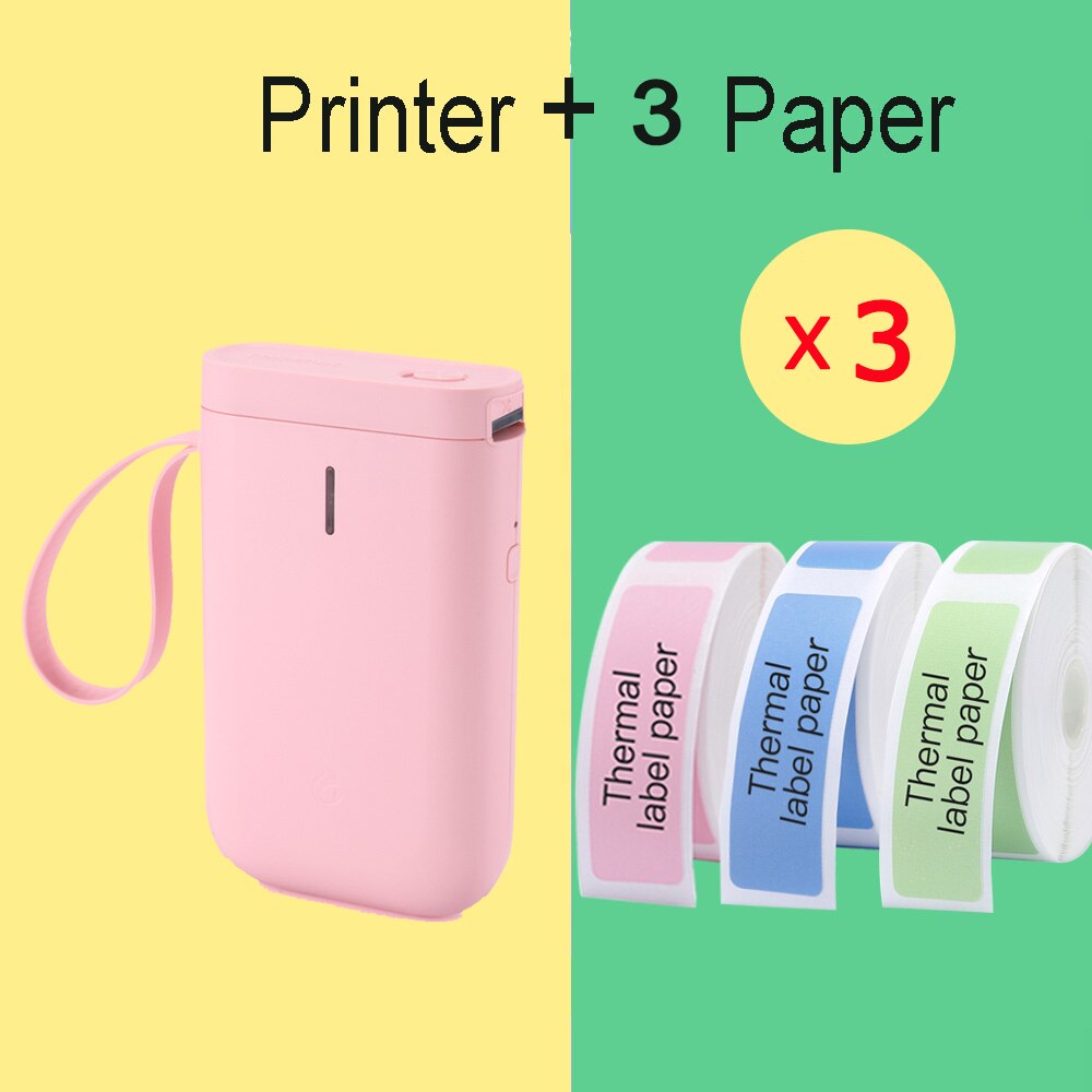 Wireless Label Printer Portable Pocket D11 Label Printer Bluetooth Thermal Label Printer Fast Printing Home Use Office Printer: D61 Pink 3c