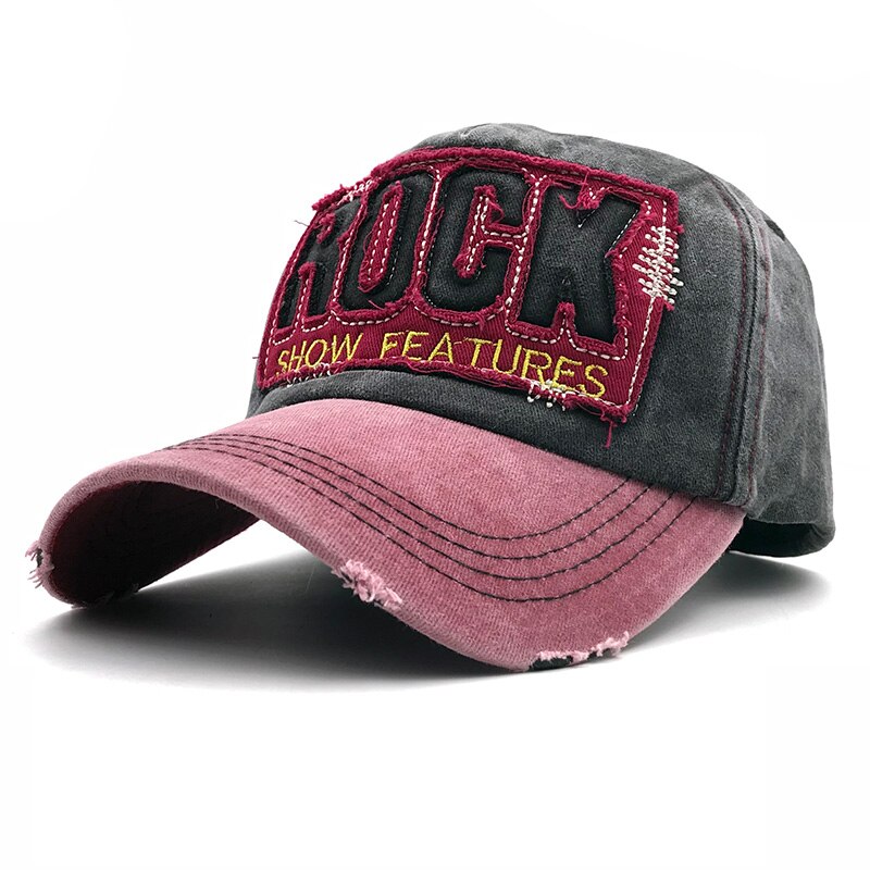 Lettera di ROCCIA Del Ricamo Del Cotone Berretto Da Baseball Per Gli Uomini Le Donne Snapback Caps All'aperto Cappello Del Sole di Sport Retro Trucker Cap