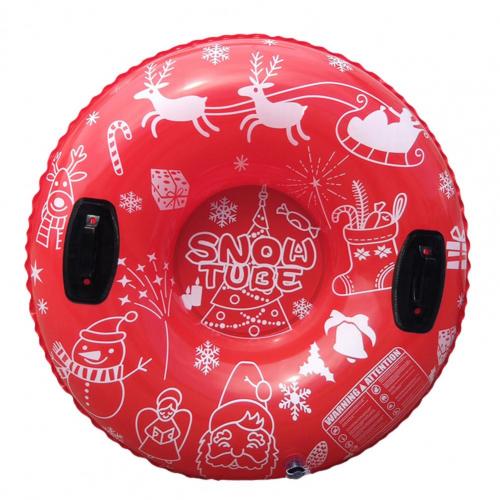 Slitta da neve gonfiabile comodo tubo da neve tenuta ermetica tubo da neve gonfiabile PVC natale pupazzo di neve tubo da slitta per sci: Rosso