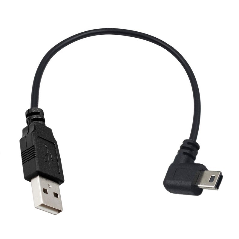 USB MINI 5Pin 5P 90° angle Male to USB 2.0 A Male Plug Data Cable 0.25m 1.5m 3m