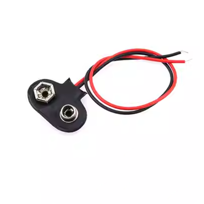 Connecteur à pression pour batterie 9V, 5 pièces, Clip, support de fils de plomb, longueur 15cm: Gris foncé