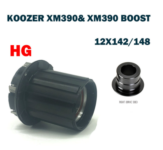 Koozer MTB Fahrrad Hub Schwungrad Körper, für XM390 Schub HG 8-11S 12 Geschwindigkeit XD Frau Freilauf Kassette Ende Kappe Körper 10x13 5/141,12x14 2/148: HG mit TA Deckel
