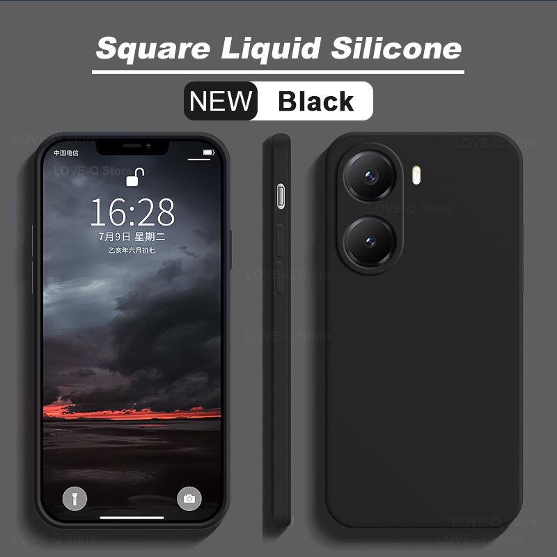 Poco X7 X 7 Pro Case Luxury Liquid Silicone Phone Case For Xiaomi Poco X7 X 7 Pro X7Pro Poco X7 Prо Pocox7 Pro 5G Soft TPU Cover: Silicon / black
