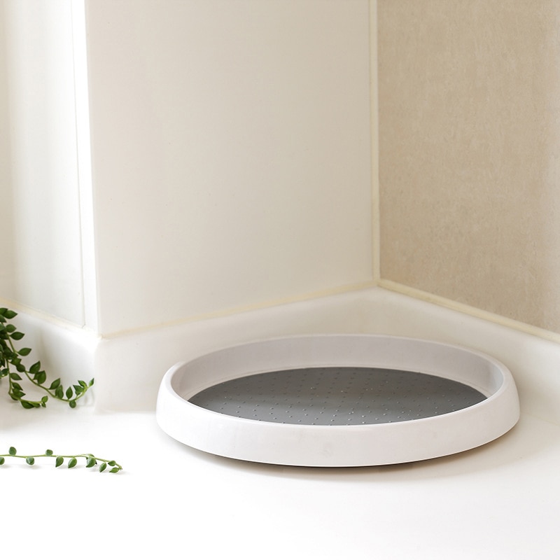 360° Rotating Round Kitchen Storage Tray Spice Storage Rack Turntable Kitchen Jar Holder Non-Slip Trays Decorative Home Garden