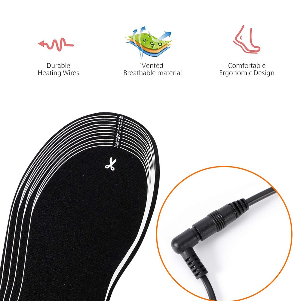 USB Heated Shoe Insoles Electric Foot Warming Pad Feet Warmer Sock Pad Mat Winter Outdoor Sports Heating Insoles Winter Warm