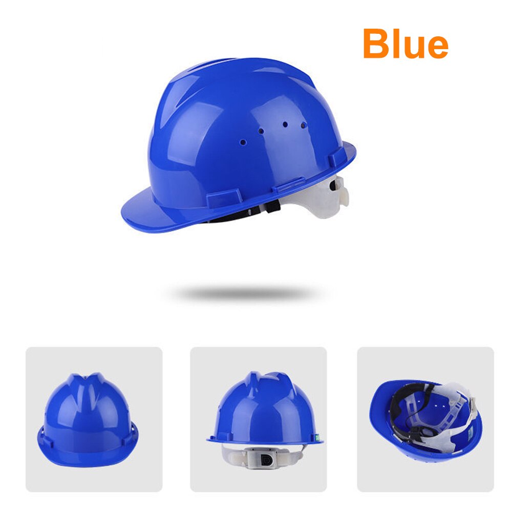 Safety Protective Hard Hat Construction Safety Work Equipment Helmet Adjustable Breathable Anti-fall Anti-collision sun protect: Blue