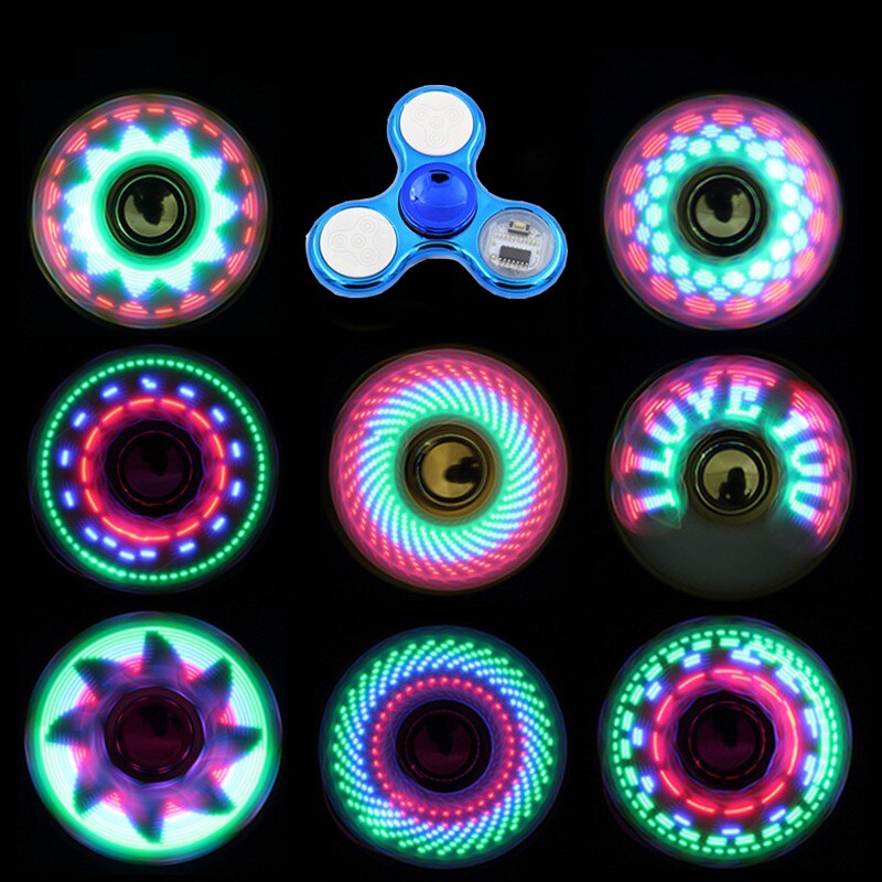 Luminous Fidget Spinner LED Light Up Changeable Hand Spinners Adult Glowing Spiner Stress Relief Toys For Kids