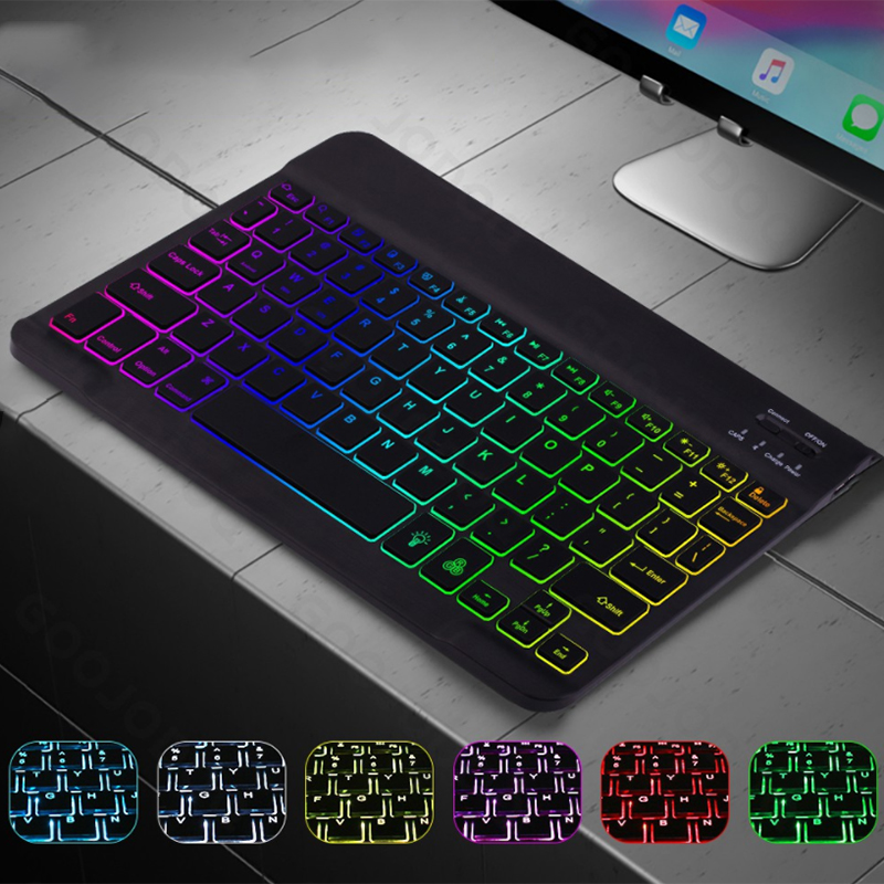 Wireless Keyboard Compatible with Bluetooth Portable Mute Glowing Keyboard Practical Accessories Keyboard Glowing Keyboard: black