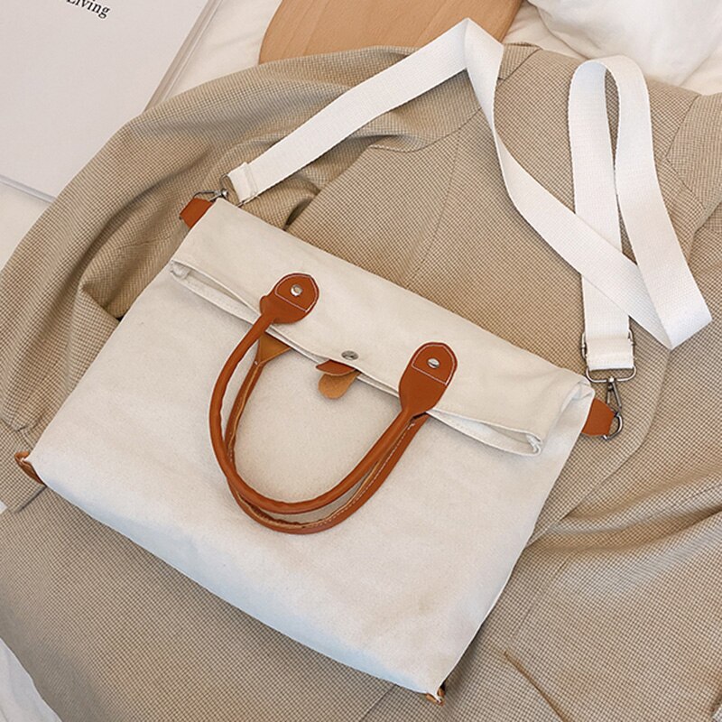 Women High Capacity Bag Studend Solid Shoulder Canvas Bag Shopping Tote Bags Lady Bag Female Casual Underarm Handbag