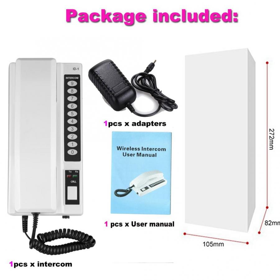 433Mhz Wireless Intercom System Secure Interphone Handsets Extendable for Warehouse Office Intercom System