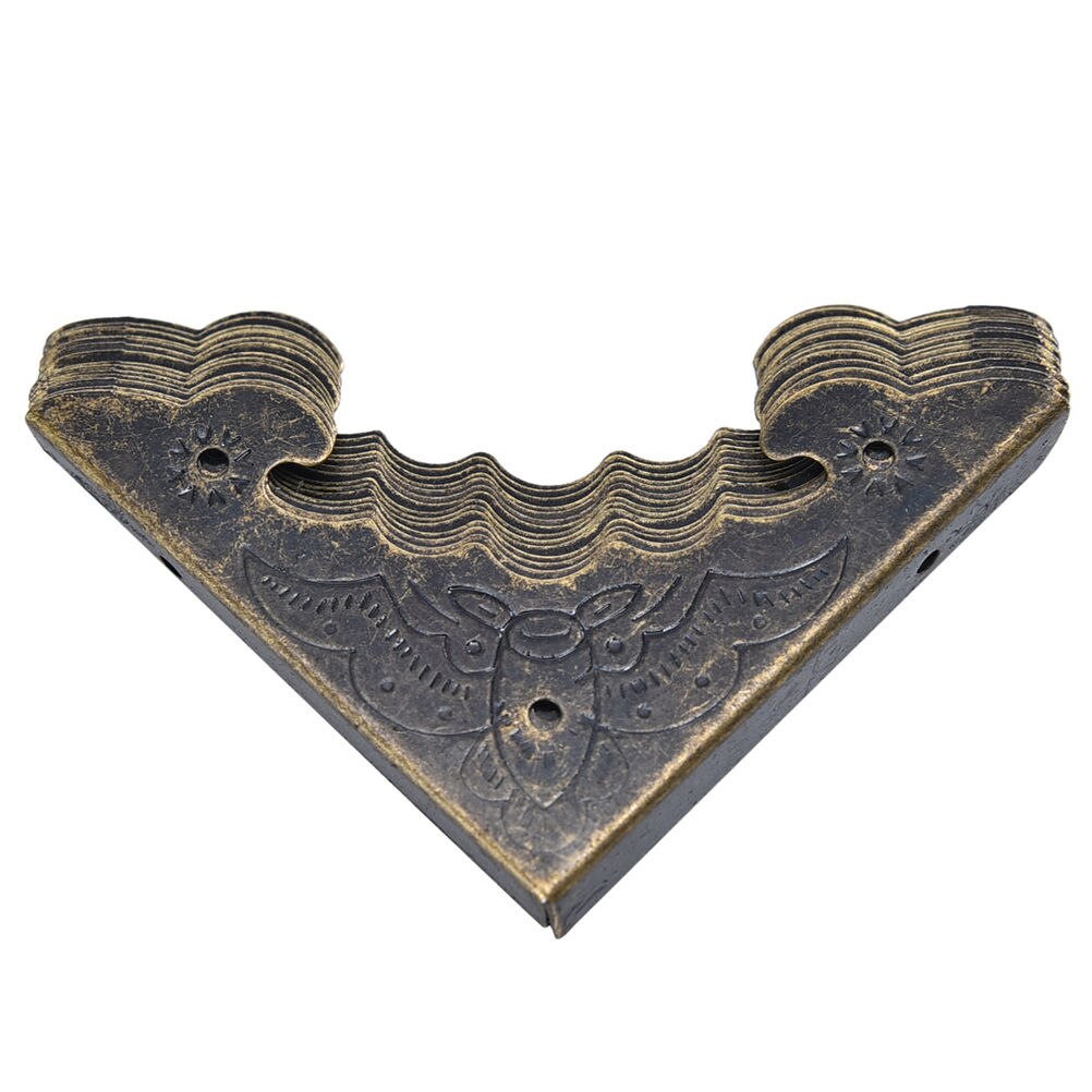 12Pcs Brons Decoratieve Antieke Messing Sieraden Wijn Geschenkdoos Houten Hoek Protector Guard 40X40Mm In Voorraad