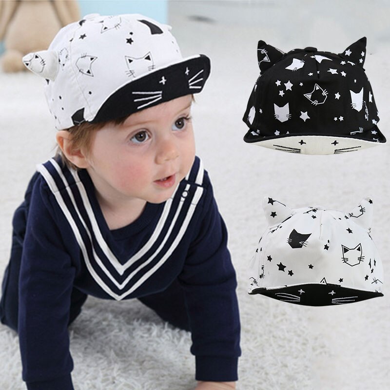 Schöne Baby Baseball Kappe Mit Ohren Cartoon Drucke Baumwolle Baby Junge Mädchen Hut Sommer Im Freien Kind Sonnenblende Hut