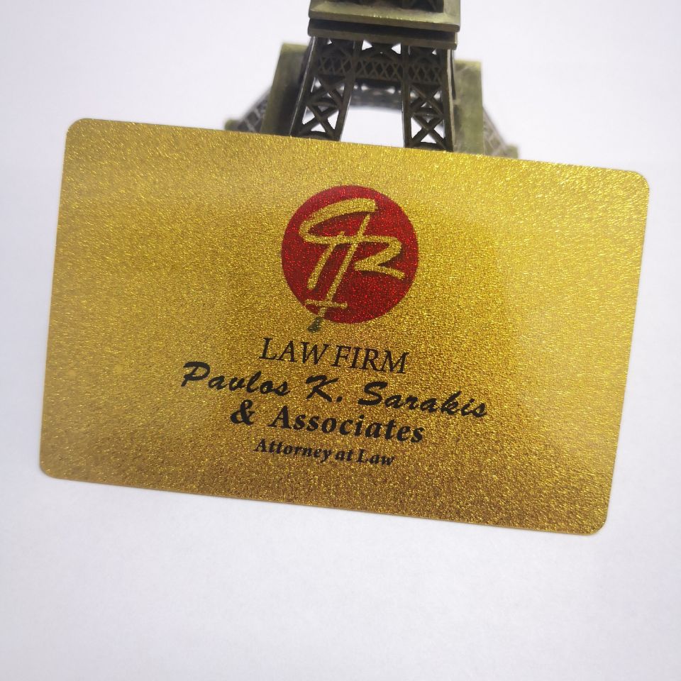 100pcs Gold Metallic plastic business cards Shading A