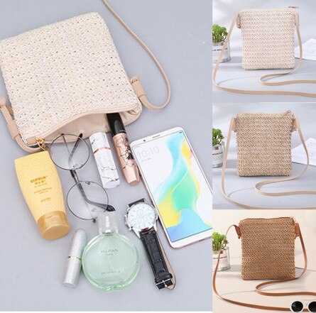 Mode Handtassen Dames Zomer Stro Rotan Schoudertassen Hand-Geweven Strand Crossbody Kleine Flap Messenger Bags