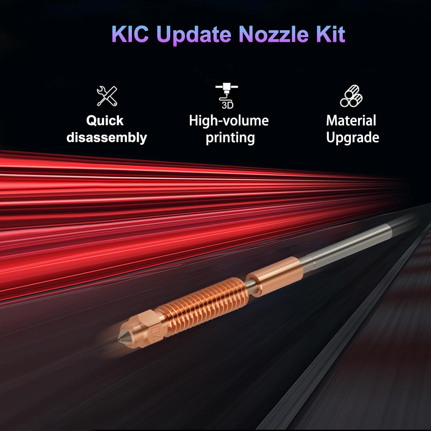 2 STKS K1C Mondstuk, Eenhoorn Quick-Swap Ender 3 V3 Mondstuk, Mondstuk voor Creality K1C/Ender 3 V3/Ender 3 V3 Plus 3D Printers