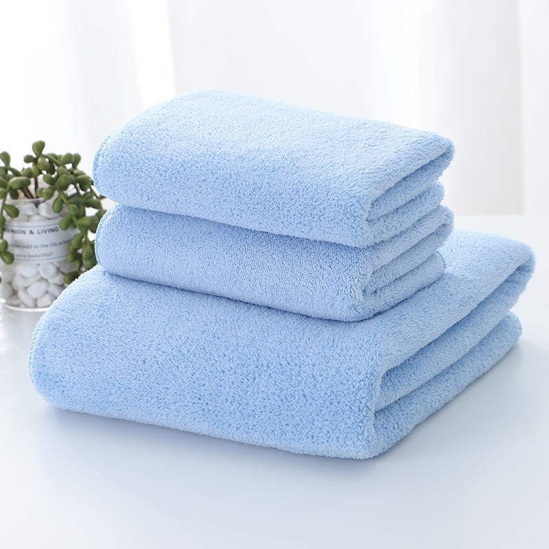 Håndklæder sæt koral fleece blødt badehåndklæde og ansigt håndklæde høj tæthed håndklæder til bad og sauna meget absorberende badehåndklæde: 3 myx lanse