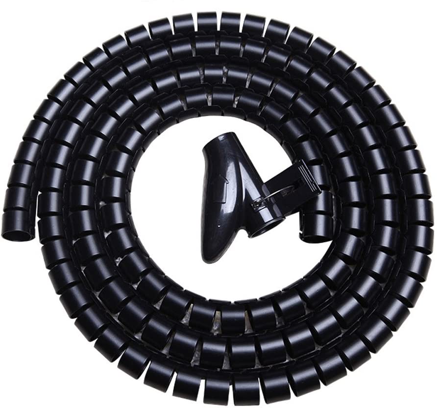 Cable Bundler Organizer Flexible & Expandable Cable Management Sleeve Coiled Tube Cable Collector- Dia. 22 mm, 100 cm Length