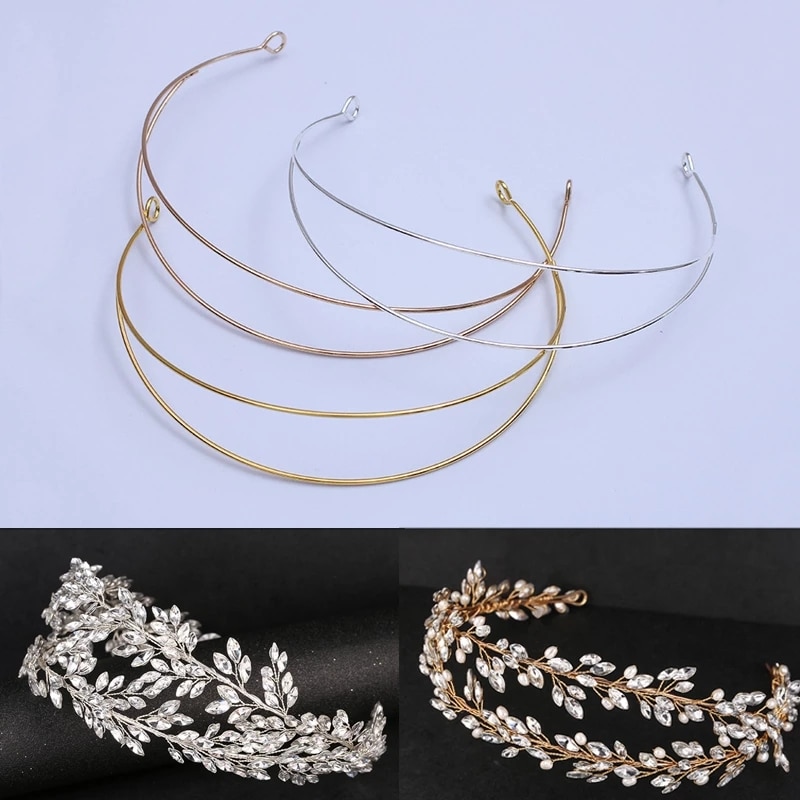3 Stuks Twee Lijnen Metalen Haarbanden Hoofd Hoepel Band Trendy Haarband Basisafstelling Diy Hairwear Accessoires Voor Sieraden Maken bruiloft