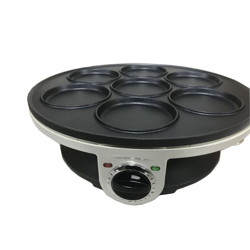 Máquina de panqueca elétrica multifuncional, chapa de uso caseiro para cozinhar panquecas com 7 buracos, máquina de café da manhã 1 peça