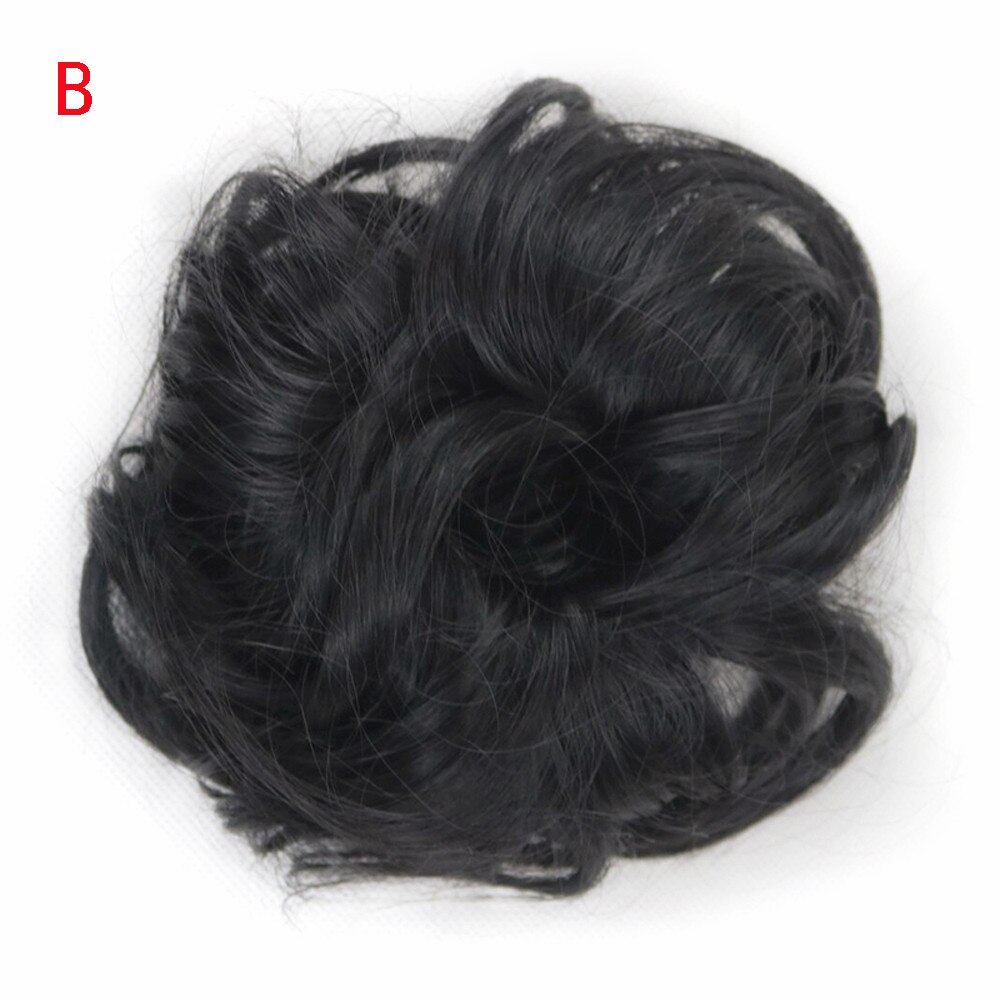 Femmes bouclés désordre chignon cheveux Twirl pièce Scrunchie Extensions coiffure couverture cheveux désordre chignon: B