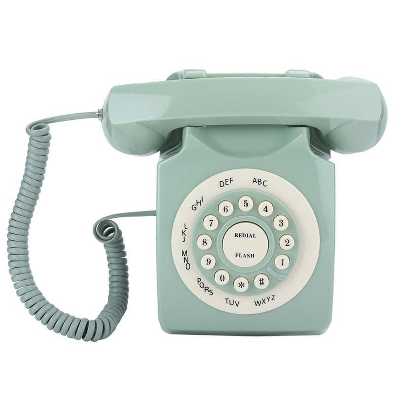 Vintage Bedrade Telefoon Antieke Europese Vaste Telefoon Groene Call Grote Clear Knop Home Office Retro Telefoon