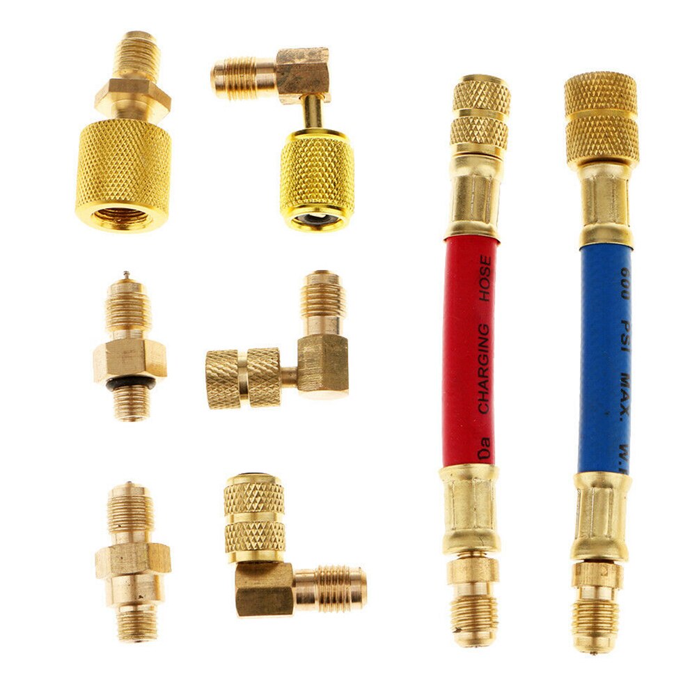 Acoplador portátil Durable para el aire acondicionado R134A uso del coche conector adaptador conjunto de herramientas ligeras de la refrigeración del automóvil