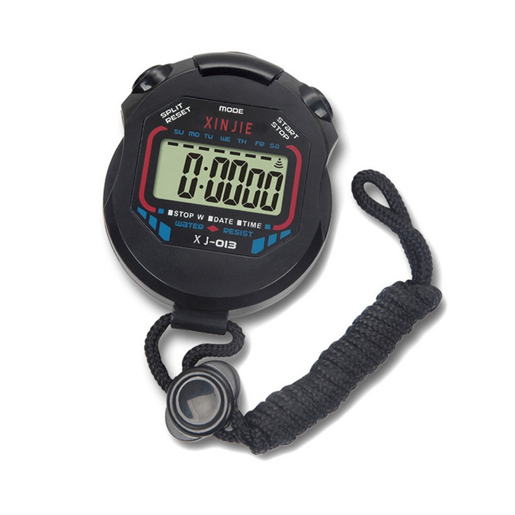 Digital Handheld LCD Timer Chronograph Sports Counter Stopwatch with Strap
