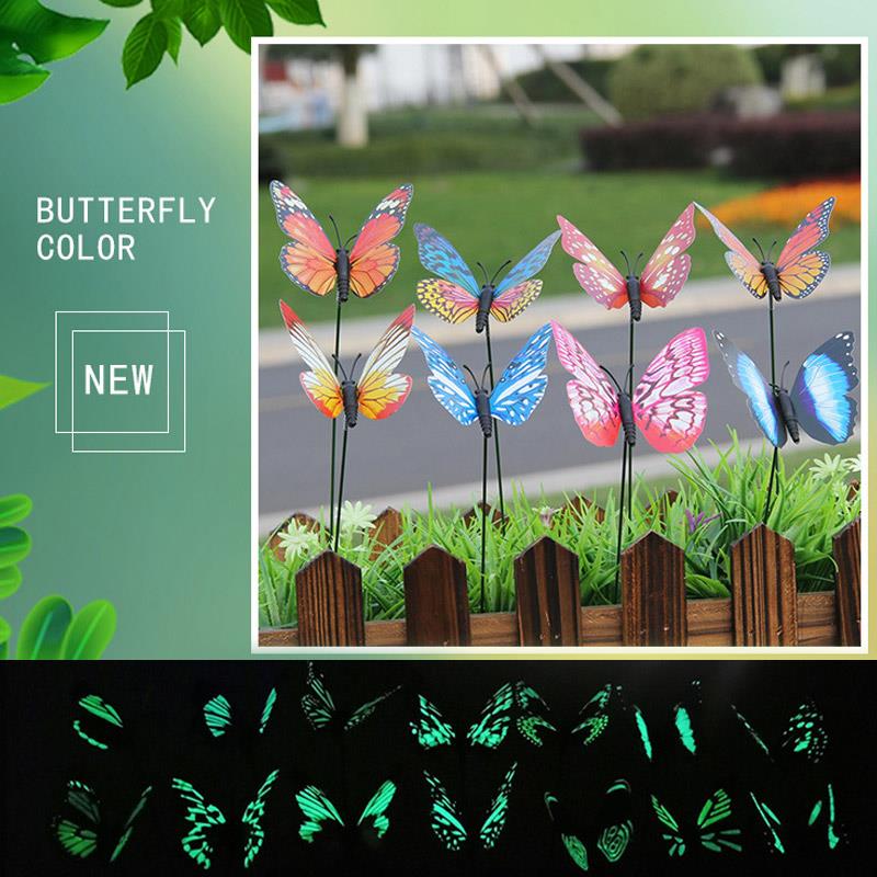 Havepynt på pinde græsplæne håndværk smukke 25 stk / pakke naturtro 3d græsplæne dekoration sommerfugl haveindretning havearbejde
