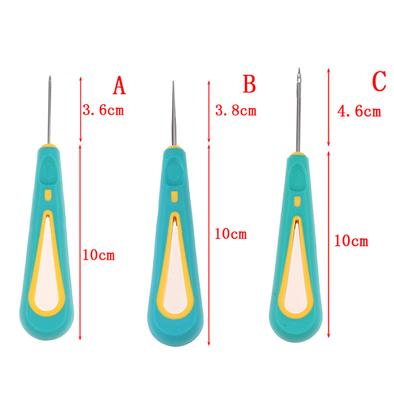 Punzón de aguja desmontable de 3 tamaños, cosido a mano, perforador de acero, punzón, agujas de costura para reparación de zapatos de cuero