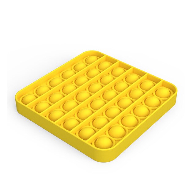 Antistress Toys Bubble Popping Game Push Fidget Sensory Toy Funny Adult Kids Reliver Stress Silicone Toys Autism Special Needs: Square (Yellow)