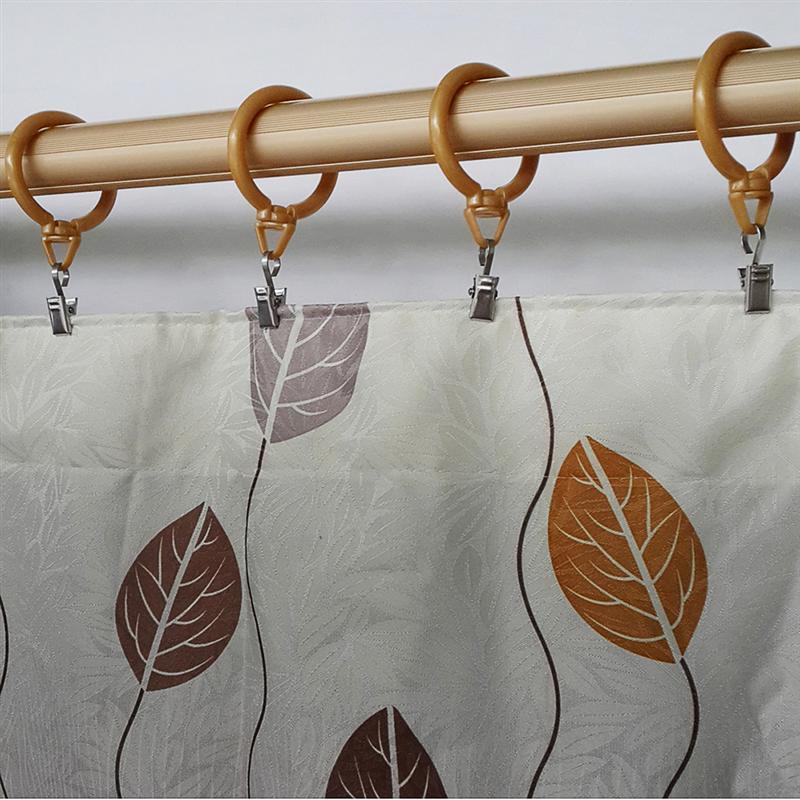 1 Set 50 Stuks Rvs Gordijn Clips Praktische Gordijn Haken (Staal Kleur)