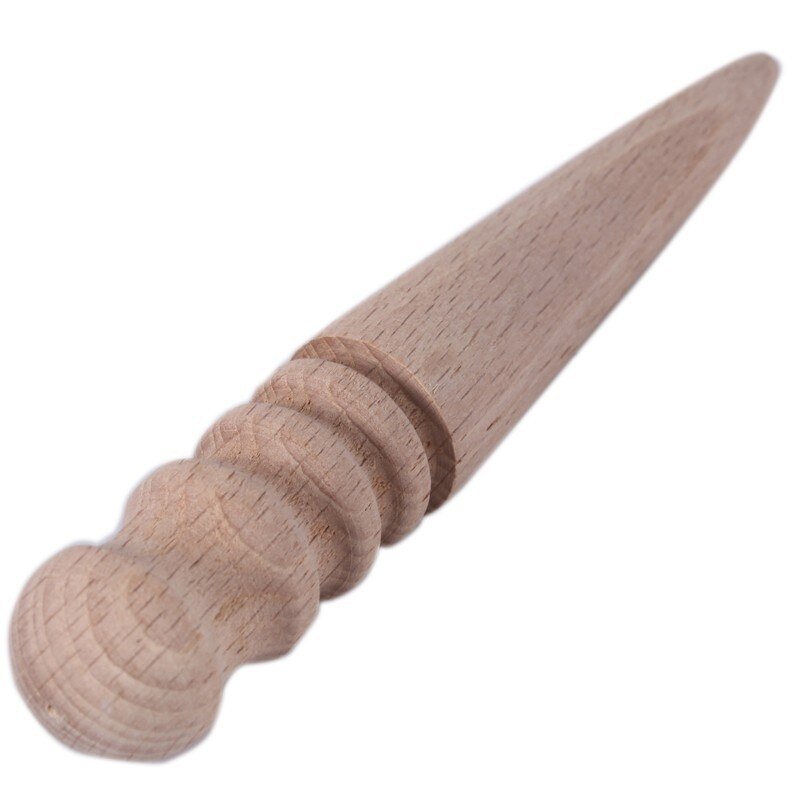 Bruñidor redondo de madera para cuero, cortador de bordes, herramienta de artesanía de cuero, cortador de bordes de 15cm: Default Title
