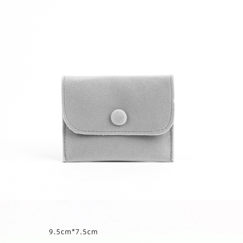 5 stuks fluwelen stoffen tassen sieraden drukknoop portemonnee zakjes voor ring armband ketting oorbellen cadeau opslag organisatie verpakking: Zilver