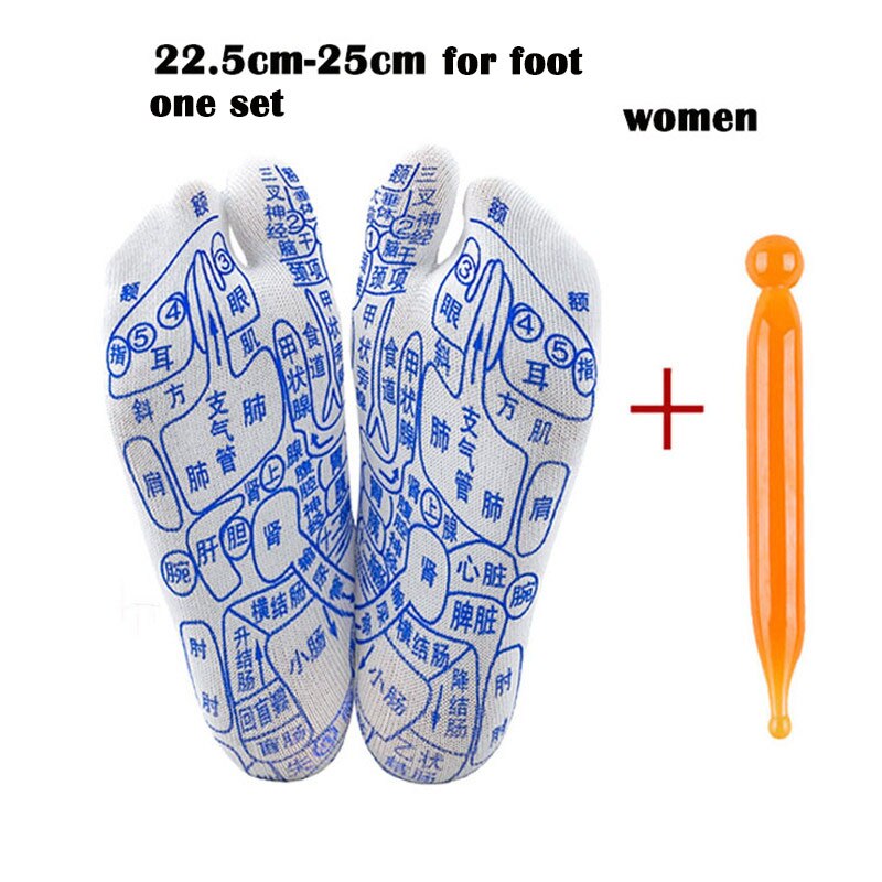 Chaussettes d'acupuncture pour les pieds, accessoire de Massage pour les médecins chinois, pour thérapie graphique, unisexe, outils de soins des pieds: women set