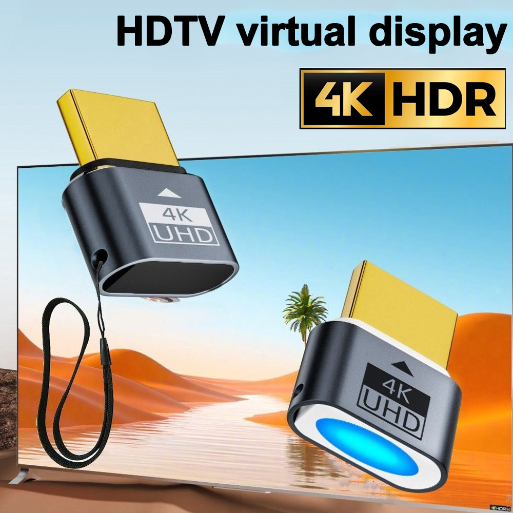 Zgodna z HDMI atrapa wtyczki 4K HDR wirtualny monitor EDID emulator bezgłowy duch wyświetlacz adapter Obsługuje robić 4k@60Hz 1080@120Hz