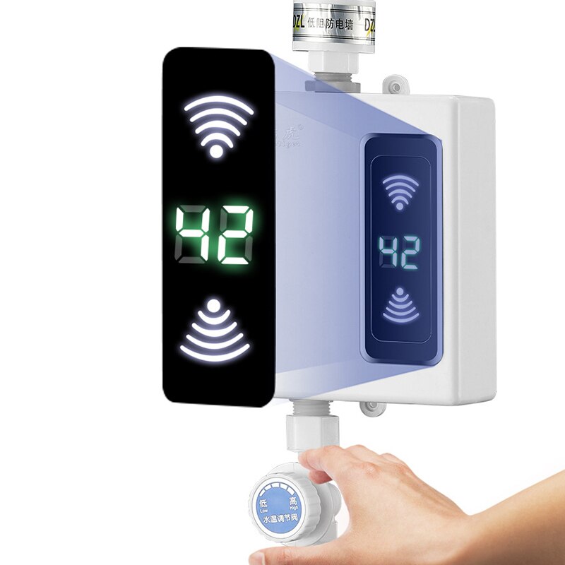 Bathroom Instant Water Heater with Shower Head Home Shower Water Heaters LCD Digital Temperature Display 3-second Fast Heat